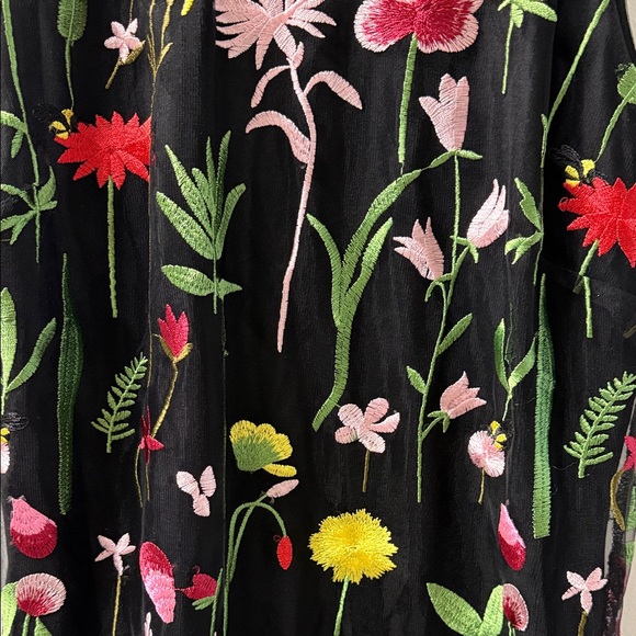 Sam Edelman Black Dress with Colorful Floral Embroidery - Picture 5 of 5